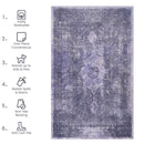 Maval - 2'6'' X 10' Washable Runner Rug - Anthracite