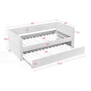 Daybed with Trundle Upholstered Tufted Sofa Bed, Twin Size, Boucle Fabric, Beige (83'x43'x29.5')