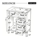 30" White Bathroom Vanity with Ceramic Sink