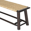 Farmhouse Modern Solid Wood Rattan Bench Multi Functional Design 59" Indoor & Covered Outdoor Bench - Walnut by Unique Piece Furniture