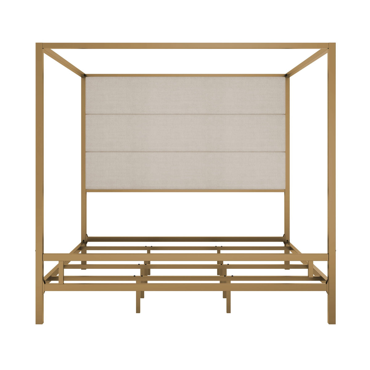Canopy Bed With Tall Upholstered Headboard, 4 Poster Frame, photo 3 of 21