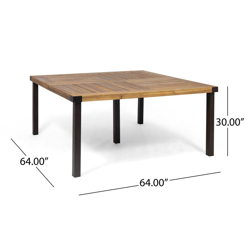 9-Piece Acacia Wood Outdoor Dining Set, photo 4 of 10
