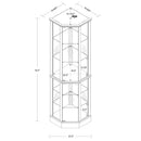 6 Shelf Lighted Corner Curio Cabinet With Adjustable Tempered Glass Shelves And Mirror Back (E26 Light Bulb Not Included) by Unique Piece Furniture