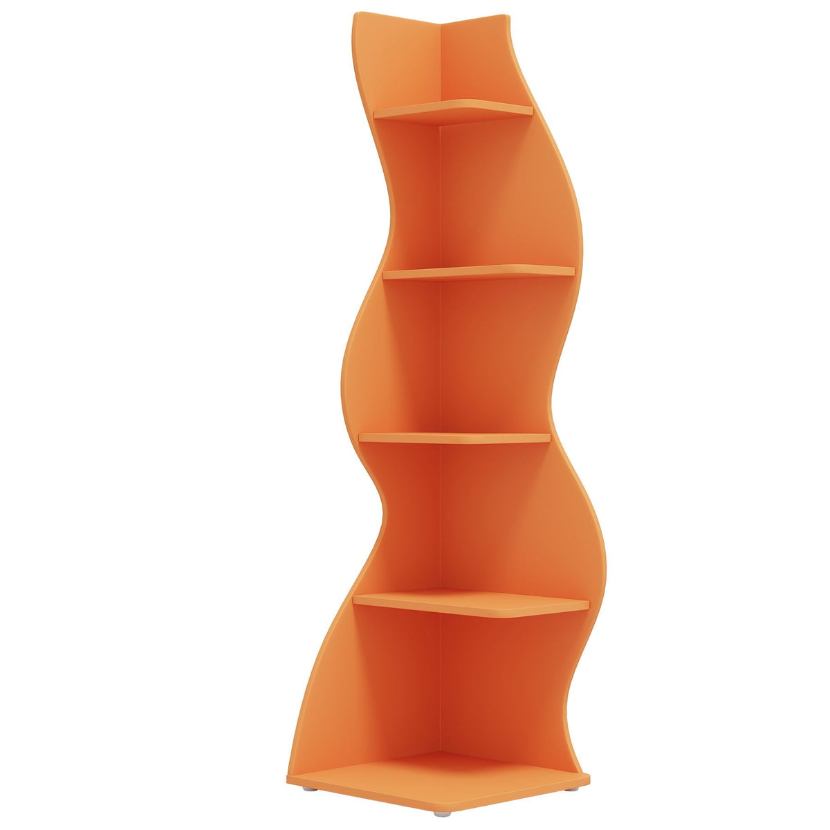 5 Tier Wavy Corner Bookshelf And Plant Stand For Living Room, photo 5 of 24