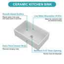 Workstation Single Bowl Apron Front Kitchen Sink - White by HouseOfZazla
