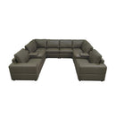 Upholstered Large Arms Sectional With Recliner Seats