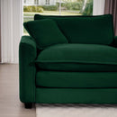 Classic Modern Comfortable Single Chair Deep Seat Sofa with Footstool, Green Corduroy Fabric, Living Room & Bedroom