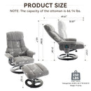 Ergonomic Recliner Chair With Ottoman, Modern 360° Swivel With Footstool by HouseOfZazla