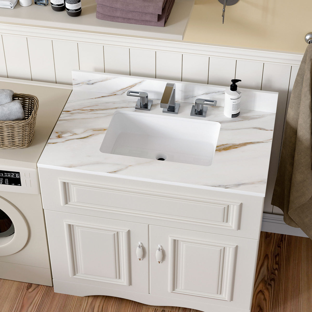 Vanity Top With Undermount Sink And Backsplash, Sintered Stone, photo 35 of 40