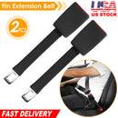 2Pcs Car Seat Belt Extender 9in Buckle Tongue Webbing Extension Safety Belt Auto Belt Clip Lengthening