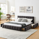 Modern Platform Bed Frame With Thick Fabric by Unique Piece Furniture