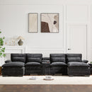 Modern U-Shaped Sectional Sofa with Console and USB Charger