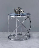 Lyda - Marble Print End Table - Blue by HouseOfZazla