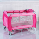 Foldable Wagon Stroller for 2 Kids with Removable Canopy and Adjustable Push Handle