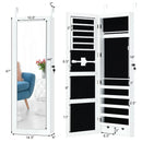 Door Mounted Lockable Mirrored Jewelry Cabinet with LED Lights by LJGDeals