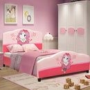 Kids Children Upholstered Platform Toddler Girl Pattern Bed by LJGDeals
