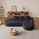 Modern Curved Sofa, L-Shaped Modular Sectional Set With 3 Pillows by HouseOfZazla