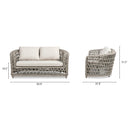 Everly - Frame Barrel Deep Seating Patio Loveseat Sofa Axroma Olefin - Oat Beige by HouseOfZazla
