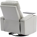 270° Power Swivel Recliner Home Theater Chair With Hidden Arm Storage, LED Light, Cup Holder, And Tray Table by HouseOfZazla