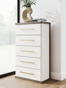 Kendanport - Five Drawer Chest - Brown / White by Unique Piece Furniture