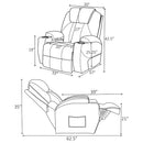 Selwyn - Upholstered Power Massage Recliner With Heat And Massage Functions - Champagne by HouseOfZazla