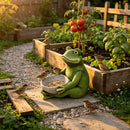 14-Inch Moss Frog Sculpture