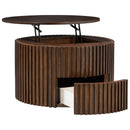 Round Lift Top Coffee Table With Hidden Storage For Living Room by HouseOfZazla