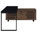Rodger - L Shape Office Desk With Storage, Workstation For Home Or Office - Walnut by HouseOfZazla
