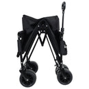 3-in-1 Convertible Folding Wagon Cart with Bench Seat & Storage