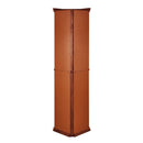 Corner Curio Cabinet With Lights, Adjustable Tempered Glass Shelves, Mirrored Back, Display Cabinet (E26 Light Bulb Not Included)