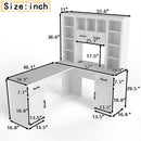 L-Shaped Computer Desk with 2 Cabinets and 2 Drawers