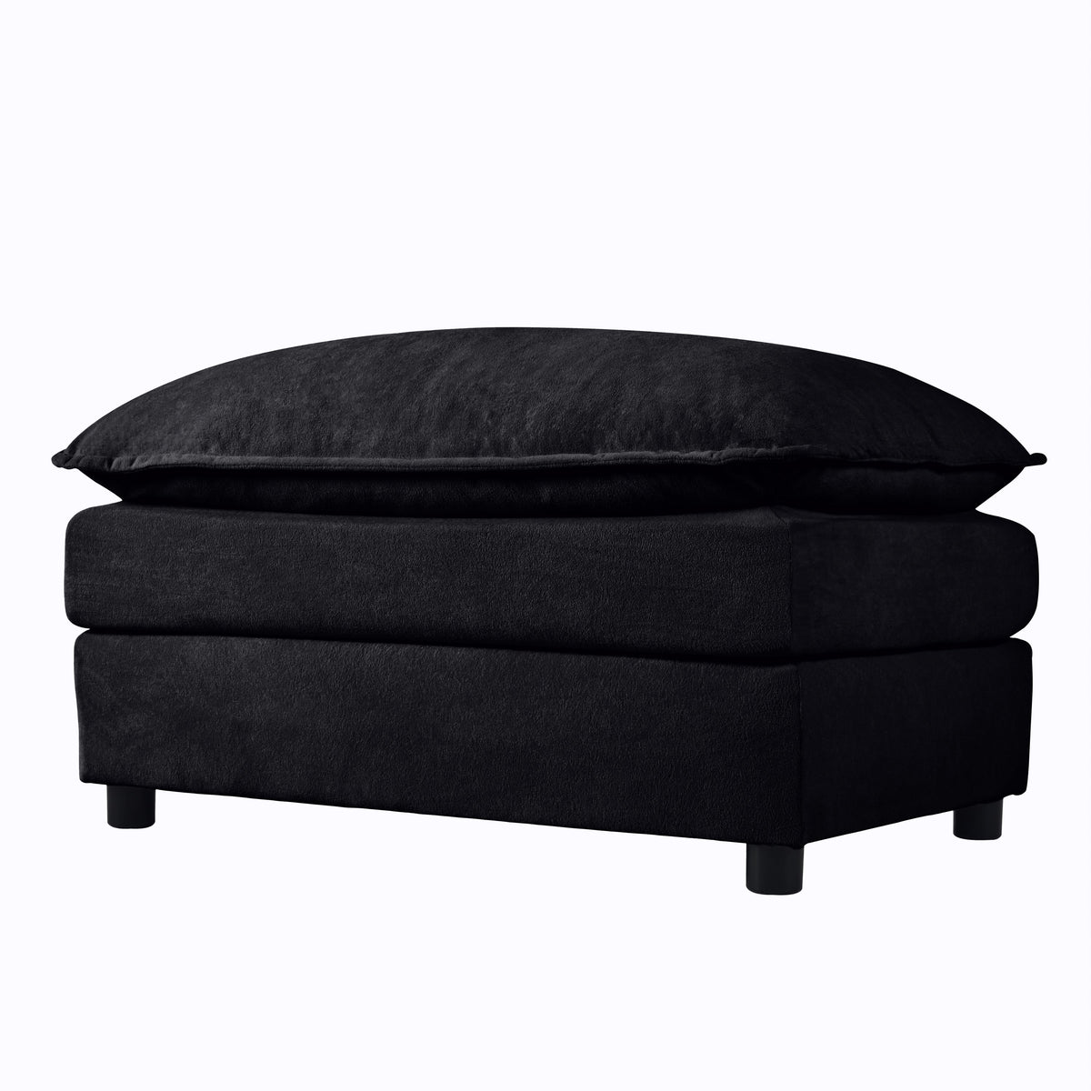 Luxury Chenille Ottoman with Double-Layer Cushion, photo 3 of 5
