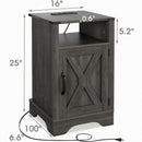 Farmhouse Nightstand, Charging Station & Storage by HouseOfZazla
