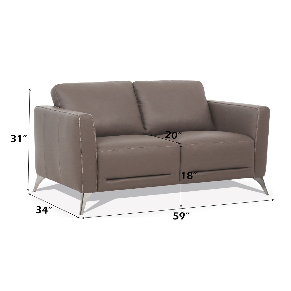 Malaga Leather Loveseat, photo 4 of 5