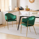Modern Upholstered Dining Chair with Gold Metal Frame by HouseOfZazla
