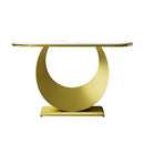 Half Console Table For Hallway - Gold / White by HouseOfZazla