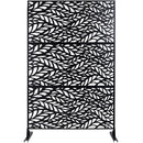 Outdoor & Indoor Privacy Screen Metal Privacy Screen, Freestanding Decorative Privacy Screen For Deck Balcony Patio - Black