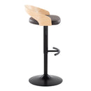 Grotto - Contemporary Adjustable Barstool With Swivel & Rounded T Footrest (Set of 2) by HouseOfZazla