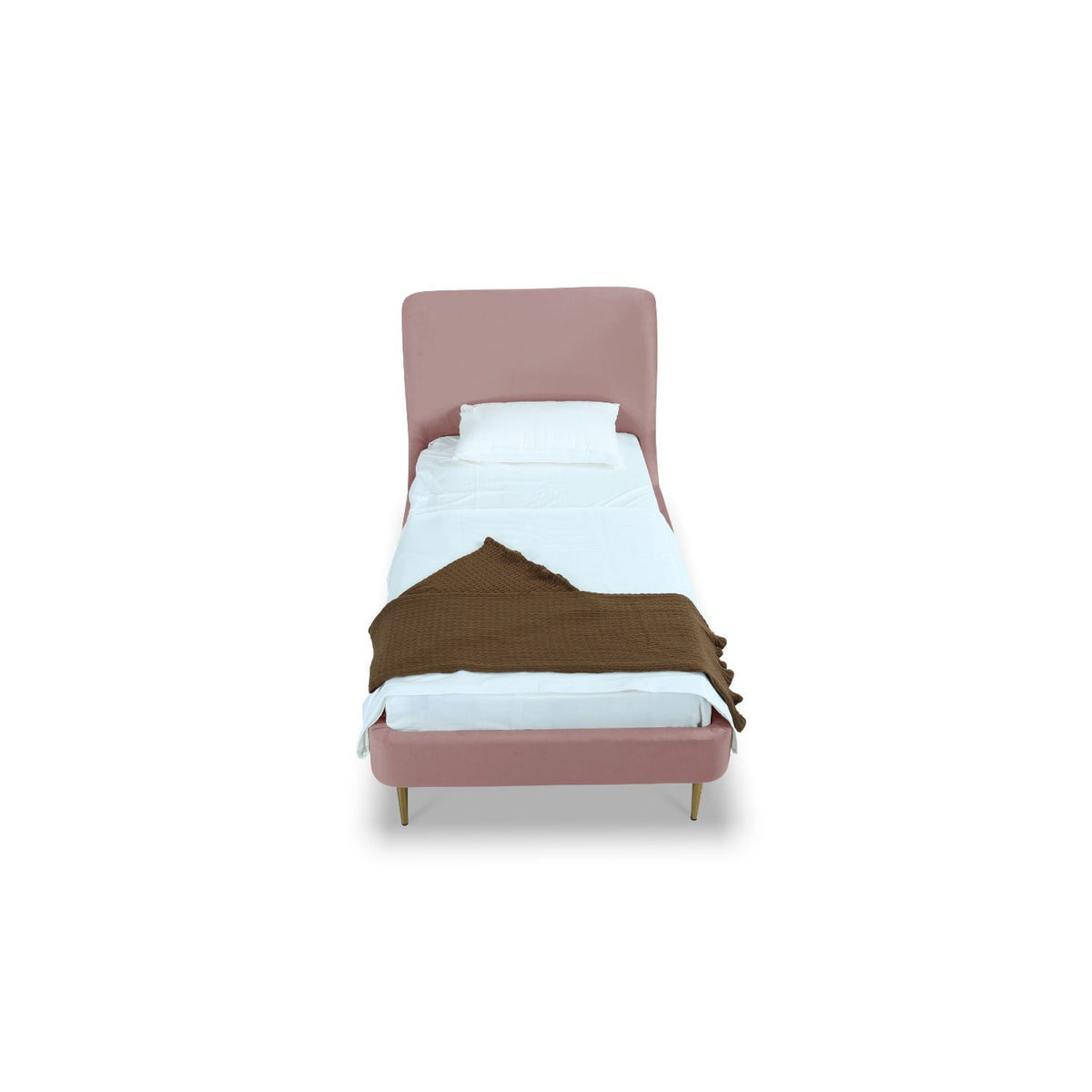 Mid-Century Modern Upholstered Bed With Curved Headboard, photo 24 of 40