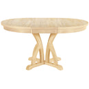 5-Piece Farmhouse Round Pedestal Extending Dining Table Set Extendable Kitchen Table Set with 15.8" Removable Leaf and Ladder Back Dining Chairs for Small Places, Natural