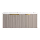 Contemporary Wall Mounted Bathroom Vanity With Resin Double Sink by HouseOfZazla