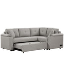 87.4" L-shape Sofa Bed Pull-out Sleeper Sofa with Wheels, USB Ports, Power Sockets for Living Room, Grey