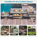 4 Pieces Outdoor Sectional Sofa Set 5 Person Patio Seating Group Outdoor Conversation Set With Cushions And A Coffee Table For Patios by HouseOfZazla
