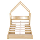 House Style Platform Bed With Guardrail And 2 Drawers by HouseOfZazla