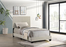 Dorian Fabric Upholstered Twin Panel Bed Cream