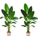 Bird of Paradise Artificial Plant - 6 Ft Tall Faux Banana Leaf Tree