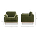 Pasadena - Wide Modern Farmhouse Accent Arm Chair - Olive Green by HouseOfZazla