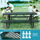 Outdoor Steel Picnic Rectangular Table With Umbrella Pole by HouseOfZazla