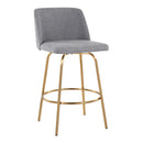 Toriano - Contemporary, Fixed Height Counter Stool With Swivel With Round Footrest (Set of 2) by HouseOfZazla
