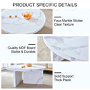 A white MDF material circular patterned coffee table, a 31.4-inch white center table, modern coffee table, suitable for small spaces and living rooms.